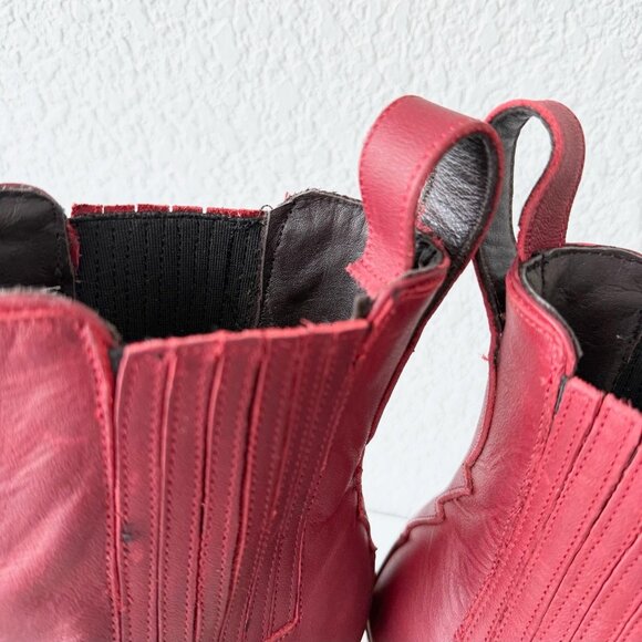 Lane CHELSEA Womens Cowboy Bootie 9.5 Western Red Short Cowgirl Ankle Boots - Picture 8 of 13